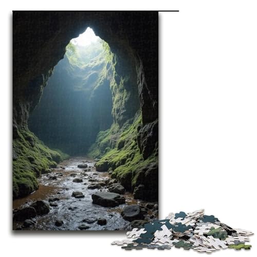 1000-teiliges Puzzle für Erwachsene Wasserhöhlen-Puzzlespiel perfekte Dekoration für Teenager ab 14 Jahren 1000 Teile (75 x 50 cm) von mowenbingpeng