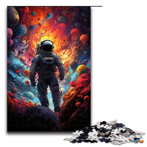 1000-teiliges Puzzle für Erwachsene Zeichnen abenteuerliches Astronauten-Puzzle für Lernspiele Herausforderung Spielzeug Kunstwerk Geschenk 1000 PCS (75 x 50 cm) von mowenbingpeng