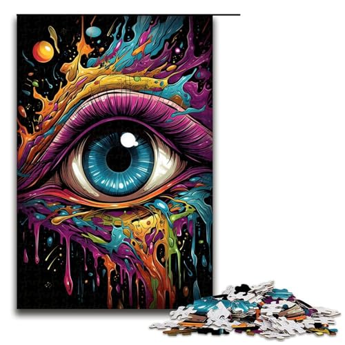 1000-teiliges Puzzle für Erwachsene buntes „Seltsame Augen“-Puzzle für Erwachsene Holzpuzzle anspruchsvolles Spiel 1000 Teile (75 x 50 cm) von mowenbingpeng