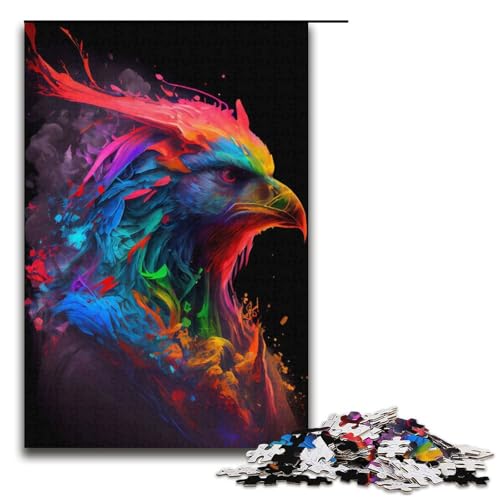 1000-teiliges Puzzle für Erwachsene buntes Adler-Puzzle für Kinder Papierpuzzle Lernspiel für Erwachsene 1000 Teile (38 x 26 cm) von mowenbingpeng
