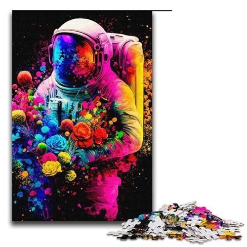 1000-teiliges Puzzle für Erwachsene buntes Astronauten-Papierpuzzle Lernspiel für Erwachsene Herausforderungsspielzeug 1000 Teile (38 x 26 cm) von mowenbingpeng