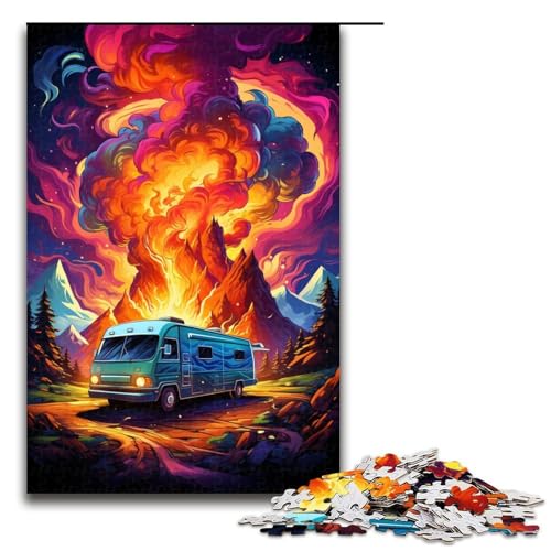 1000-teiliges Puzzle für Erwachsene buntes Auto bei Nacht Puzzle praktisches Spiel 1000 Teile (75 x 50 cm) von mowenbingpeng