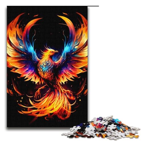 1000-teiliges Puzzle für Erwachsene buntes Phönix-Papierpuzzle Lernspiel für Erwachsene Herausforderungsspielzeug 1000 Teile (38 x 26 cm) von mowenbingpeng