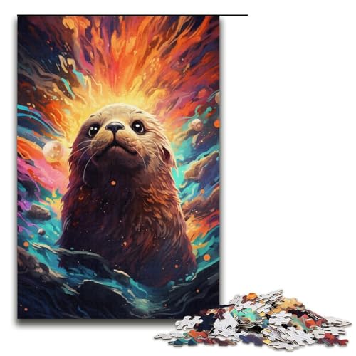 1000-teiliges Puzzle für Erwachsene buntes Robben-Puzzle für Lernspiele Herausforderung Spielzeug Kunstwerk Geschenk 1000 Teile (38 x 26 cm) von mowenbingpeng