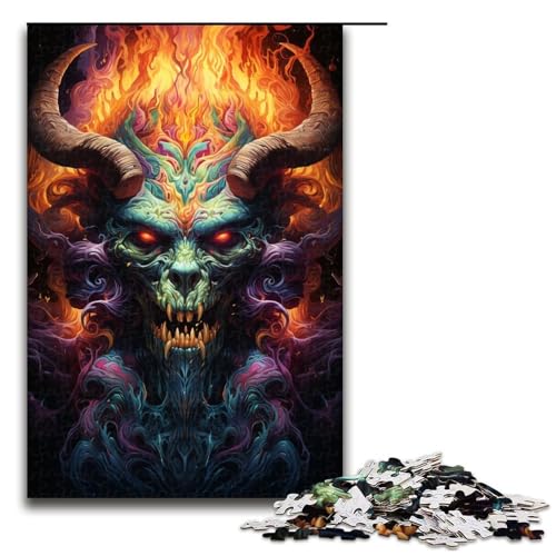 1000-teiliges Puzzle für Erwachsene buntes Skelett-Krieger-Puzzle praktisches Spiel 1000 Teile (75 x 50 cm) von mowenbingpeng