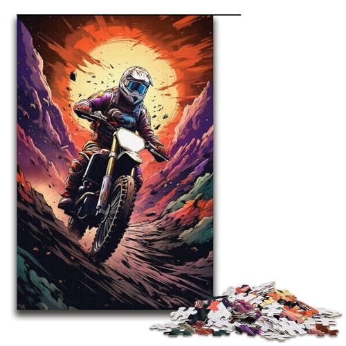 1000-teiliges Puzzle für Erwachsene buntes Space-Biker-Puzzle praktisches Spiel 1000 Teile (38 x 26 cm) von mowenbingpeng