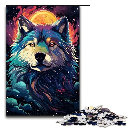1000-teiliges Puzzle für Erwachsene buntes Wolf-Puzzle praktisches Spiel 1000 Teile (75 x 50 cm) von mowenbingpeng