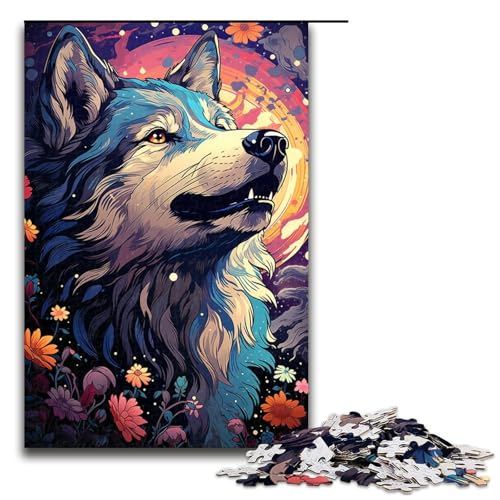 1000-teiliges Puzzle für Erwachsene buntes Wolf-Puzzle praktisches Spiel 1000 Teile (75 x 50 cm) von mowenbingpeng
