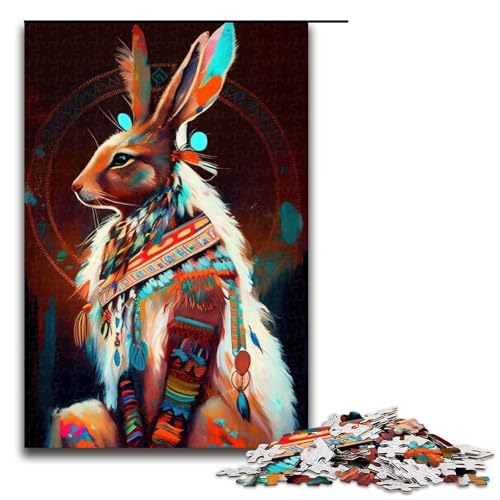 1000-teiliges Puzzle für Erwachsene buntes indisches Kaninchen-Puzzle Geburtstagsgeschenk für Teenager ab 14 Jahren 1000 Teile (75 x 50 cm) von mowenbingpeng