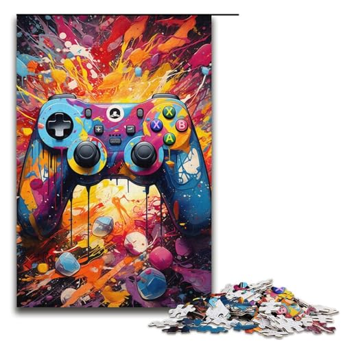 1000-teiliges Puzzle für Erwachsene buntes psychedelisches Griff-Puzzle für Kinder Holzpuzzle Lernspiel für Erwachsene 1000 Teile (38 x 26 cm) von mowenbingpeng