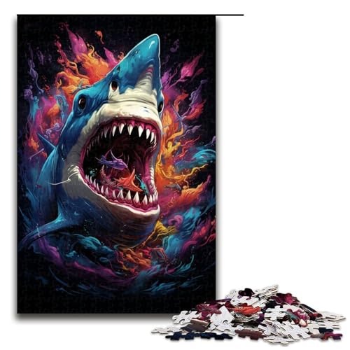 1000-teiliges Puzzle für Erwachsene buntes psychedelisches Haitier-Puzzle für Kinder Holzpuzzle Lernspiel für Erwachsene 1000 Teile (75 x 50 cm) von mowenbingpeng