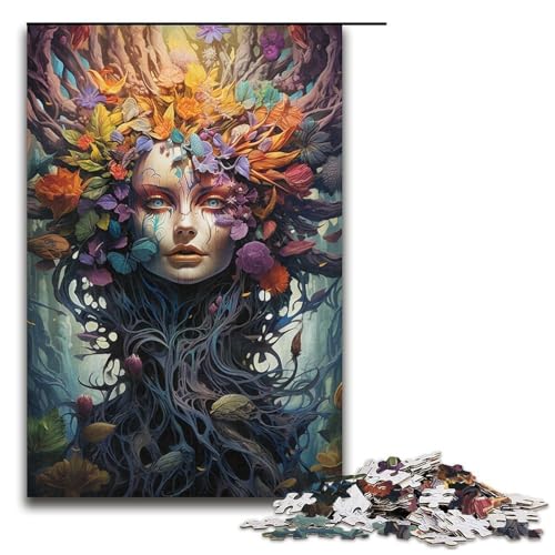 1000-teiliges Puzzle für Erwachsene buntes psychedelisches Hexen-Puzzle für Lernspiele Herausforderung Spielzeug Kunstwerk Geschenk 1000 Teile (38 x 26 cm) von mowenbingpeng