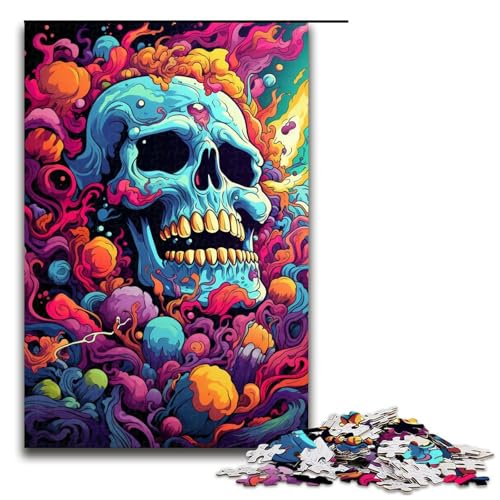 1000-teiliges Puzzle für Erwachsene buntes psychedelisches Monster Holzpuzzle für Erwachsene Lernspiel Herausforderungsspielzeug 1000 Teile (75 x 50 cm) von mowenbingpeng