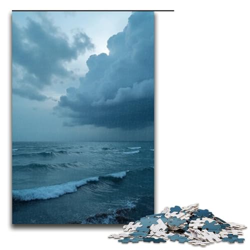 1000-teiliges Puzzle für Erwachsene das Wolkenmeer rollt Puzzle für Lernspiele Herausforderung Spielzeug Kunstwerk Geschenk 1000 Teile (75 x 50 cm) von mowenbingpeng