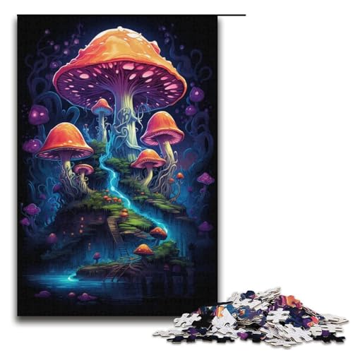 1000-teiliges Puzzle für Erwachsene exotische Bunte Pilze Puzzle praktisches Spiel 1000 Teile (38 x 26 cm) von mowenbingpeng