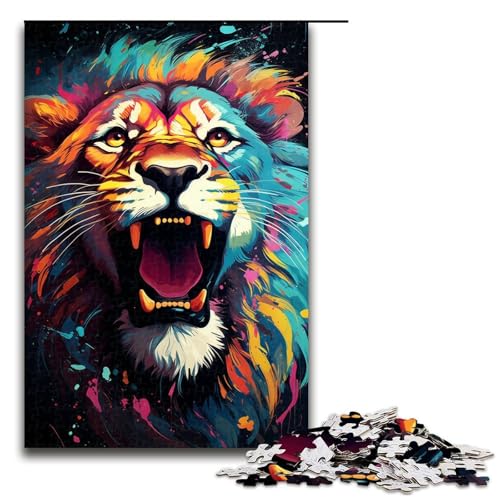 1000-teiliges Puzzle für Erwachsene exotisches farbenfrohes Löwen-Puzzle praktisches Spiel 1000 Teile (75 x 50 cm) von mowenbingpeng