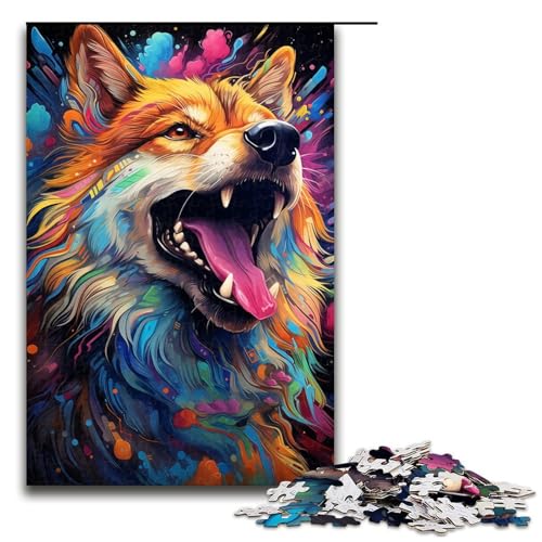 1000-teiliges Puzzle für Erwachsene exotisches farbenfrohes Puzzle mit deutschem Schäferhund praktisches Spiel 1000 Teile (75 x 50 cm) von mowenbingpeng
