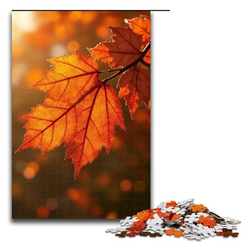 1000-teiliges Puzzle für Erwachsene fallende Herbstblätter Puzzle für Lernspiele Herausforderung Spielzeug Kunstwerk Geschenk 1000 Teile (75 x 50 cm) von mowenbingpeng