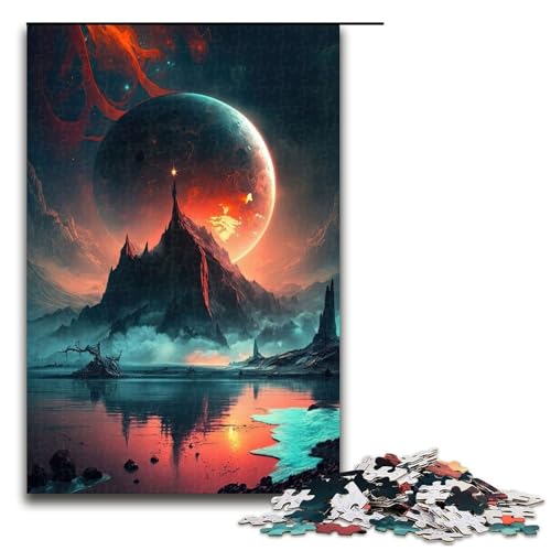 1000-teiliges Puzzle für Erwachsene farbenfrohe Fantasielandschaft Lernspiel Herausforderung Spielzeug Kunstwerk Geschenk 1000 Teile (75 x 50 cm) von mowenbingpeng