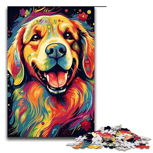 1000-teiliges Puzzle für Erwachsene farbenfrohe psychedelische Kunst Farbhund-Puzzles Geschenke zum Geburtstag Geschenke für Teenager ab 14 Jahren 1000 Teile (75 x 50 cm) von mowenbingpeng