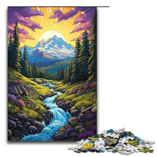 1000-teiliges Puzzle für Erwachsene farbenfrohe wunderschöne Berge Puzzles Geschenke Geburtstagsgeschenke für Teenager ab 14 Jahren 1000 Teile (75 x 50 cm) von mowenbingpeng