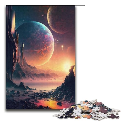 1000-teiliges Puzzle für Erwachsene farbenfrohes Fantasielandschafts-Spiel ganze Familie 1000 Teile (38 x 26 cm) von mowenbingpeng