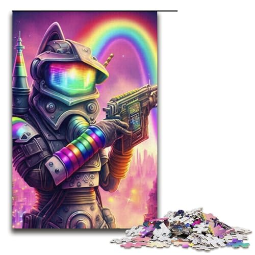 1000-teiliges Puzzle für Erwachsene farbenfrohes Krieger-Puzzle praktisches Spiel 1000 Teile (38 x 26 cm) von mowenbingpeng