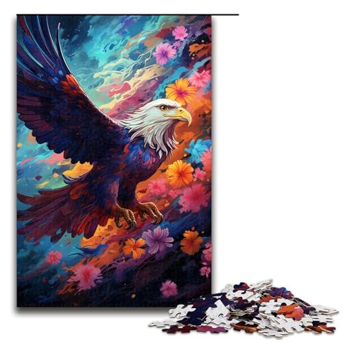 1000-teiliges Puzzle für Erwachsene farbenfrohes psychedelisches Adler-Puzzle praktisches Spiel 1000 Teile (75 x 50 cm) von mowenbingpeng