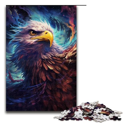 1000-teiliges Puzzle für Erwachsene farbenfrohes psychedelisches Adler-Spiel ganze Familie 1000 Teile (75 x 50 cm) von mowenbingpeng