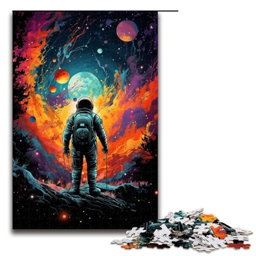 1000-teiliges Puzzle für Erwachsene farbenfrohes psychedelisches Astronauten-Puzzle Geburtstagsgeschenk für Teenager ab 14 Jahren 1000 Teile (75 x 50 cm) von mowenbingpeng
