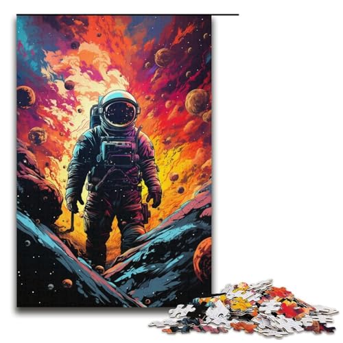1000-teiliges Puzzle für Erwachsene farbenfrohes psychedelisches Astronauten-Puzzle – anspruchsvolles Spiel EIN Kunstwerk geeignet für Jugendliche ab 14 Jahren 1000 Teile (38 x 26 cm) von mowenbingpeng