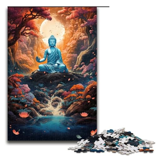 1000-teiliges Puzzle für Erwachsene farbenfrohes psychedelisches Buddha-Puzzle für Erwachsene Holzpuzzle anspruchsvolles Spiel 1000 Teile (75 x 50 cm) von mowenbingpeng