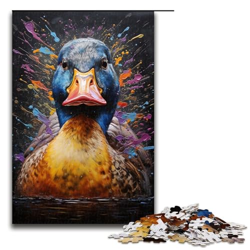 1000-teiliges Puzzle für Erwachsene farbenfrohes psychedelisches Ententier-Puzzle für Erwachsene Holzpuzzle anspruchsvolles Spiel 1000 Teile (75 x 50 cm) von mowenbingpeng