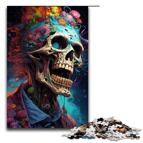 1000-teiliges Puzzle für Erwachsene farbenfrohes psychedelisches Gangster-Zombie-Spiel ganze Familie 1000 Teile (75 x 50 cm) von mowenbingpeng