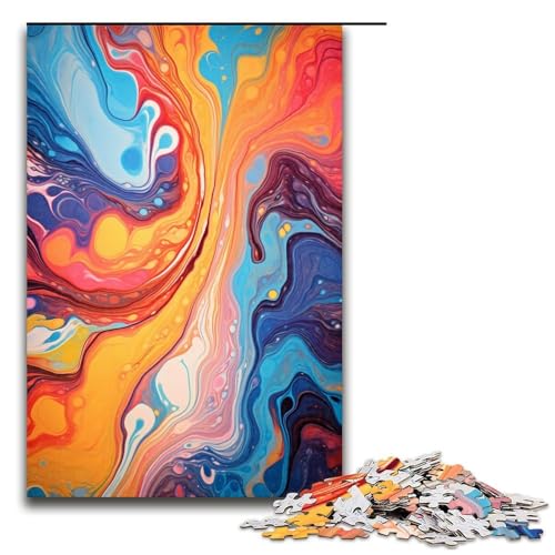 1000-teiliges Puzzle für Erwachsene farbenfrohes psychedelisches Kunstpuzzle für Lernspiele Herausforderung Spielzeug Kunstwerk Geschenk 1000 Teile (75 x 50 cm) von mowenbingpeng