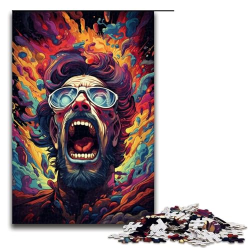 1000-teiliges Puzzle für Erwachsene farbenfrohes psychedelisches Mann-Puzzle für Lernspiele Herausforderung Spielzeug Kunstwerk Geschenk 1000 Teile (75 x 50 cm) von mowenbingpeng