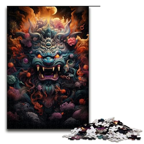 1000-teiliges Puzzle für Erwachsene farbenfrohes psychedelisches Monster King-Puzzle – anspruchsvolles Spiel EIN Kunstwerk geeignet für Teenager ab 14 Jahren 1000 Teile (75 x 50 cm) von mowenbingpeng