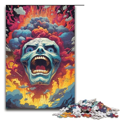 1000-teiliges Puzzle für Erwachsene farbenfrohes psychedelisches Monster-Puzzle für Lernspiele Herausforderung Spielzeug Kunstwerk Geschenk 1000 Teile (38 x 26 cm) von mowenbingpeng