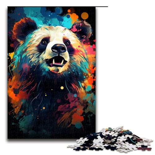 1000-teiliges Puzzle für Erwachsene farbenfrohes psychedelisches Panda-Puzzle – anspruchsvolles Spiel EIN Kunstwerk geeignet für Jugendliche ab 14 Jahren 1000 Teile (75 x 50 cm) von mowenbingpeng