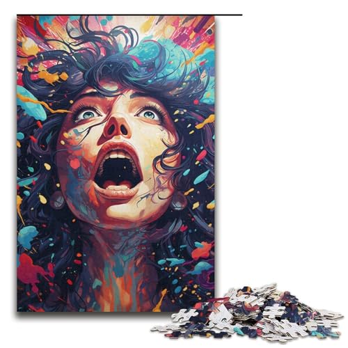 1000-teiliges Puzzle für Erwachsene farbenfrohes psychedelisches Puzzle für Lernspiele Herausforderung Spielzeug Kunstwerk Geschenk 1000 Teile (38 x 26 cm) von mowenbingpeng