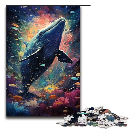 1000-teiliges Puzzle für Erwachsene farbenfrohes psychedelisches Walgemälde Puzzle für Erwachsene Holzpuzzle anspruchsvolles Spiel 1000 Teile (75 x 50 cm) von mowenbingpeng