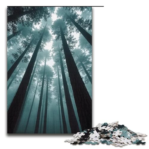 1000-teiliges Puzzle für Erwachsene hoch aufragende Bäume Holzpuzzle für Erwachsene Lernspiel Herausforderungsspielzeug 1000 Teile (38 x 26 cm) von mowenbingpeng