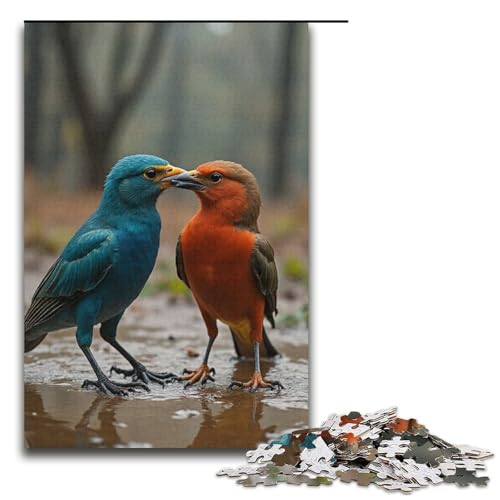 1000-teiliges Puzzle für Erwachsene kämpfende Vögel Puzzle für Erwachsene Holzpuzzle anspruchsvolles Spiel 1000 Teile (38 x 26 cm) von mowenbingpeng