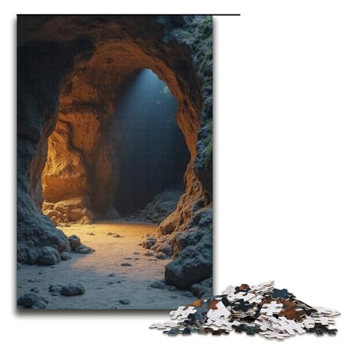 1000-teiliges Puzzle für Erwachsene kleine Höhle Holzpuzzle Lernspiel für Erwachsene Herausforderungsspielzeug 1000 Teile (38 x 26 cm) von mowenbingpeng