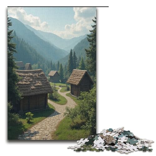 1000-teiliges Puzzle für Erwachsene kleines Dorf-Puzzle praktisches Spiel 1000 Teile (38 x 26 cm) von mowenbingpeng