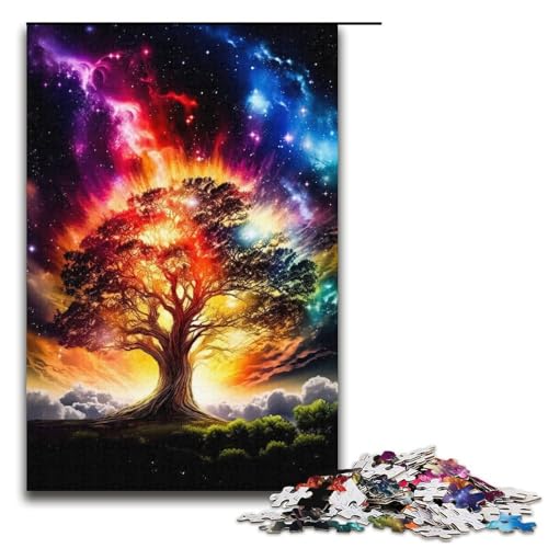 1000-teiliges Puzzle für Erwachsene kosmischer Lebensbaum Geburtstagsgeschenk für Teenager ab 14 Jahren 1000 Teile (38 x 26 cm) von mowenbingpeng
