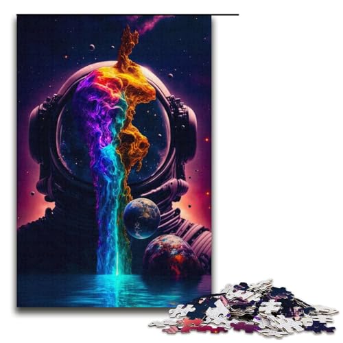 1000-teiliges Puzzle für Erwachsene kosmisches Astronauten-Puzzle Lernspiel Herausforderung Spielzeug Kunstwerk Geschenk 1000 Teile (38 x 26 cm) von mowenbingpeng