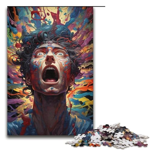 1000-teiliges Puzzle für Erwachsene kosmisches Monster Holzpuzzle für Erwachsene und Kinder Stressabbau-Tool 1000 Teile (38 x 26 cm) von mowenbingpeng