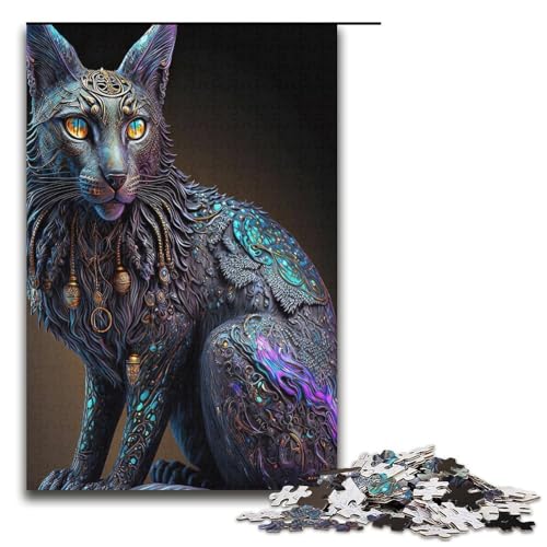 1000 teiliges Puzzle für Erwachsene leuchtender Luchs Holzpuzzle Lernspiel für Erwachsene Herausforderungsspielzeug 1000 Teile (38 x 26 cm) von mowenbingpeng