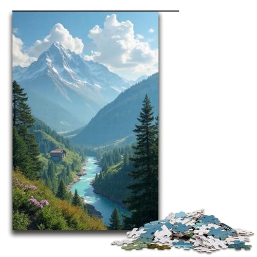 1000-teiliges Puzzle für Erwachsene malerische Landschaft Puzzle für Erwachsene Holzpuzzle anspruchsvolles Spiel 1000 Teile (75 x 50 cm) von mowenbingpeng